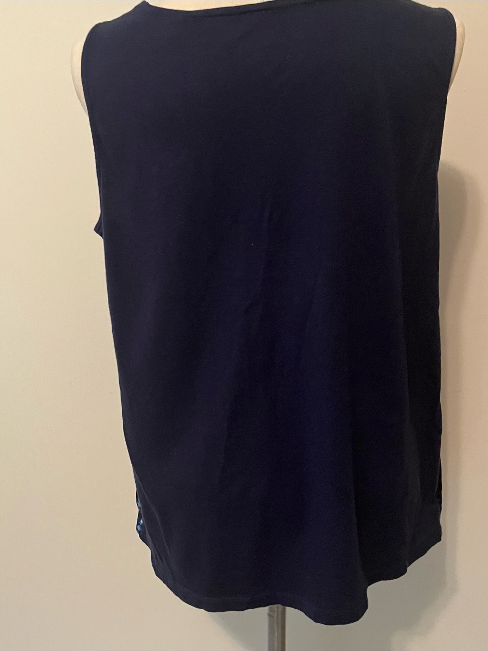 Chicos Women’s Navy Silk Shibori Tank Sz M Nautical Casual Summer Resort - Picture 5 of 5
